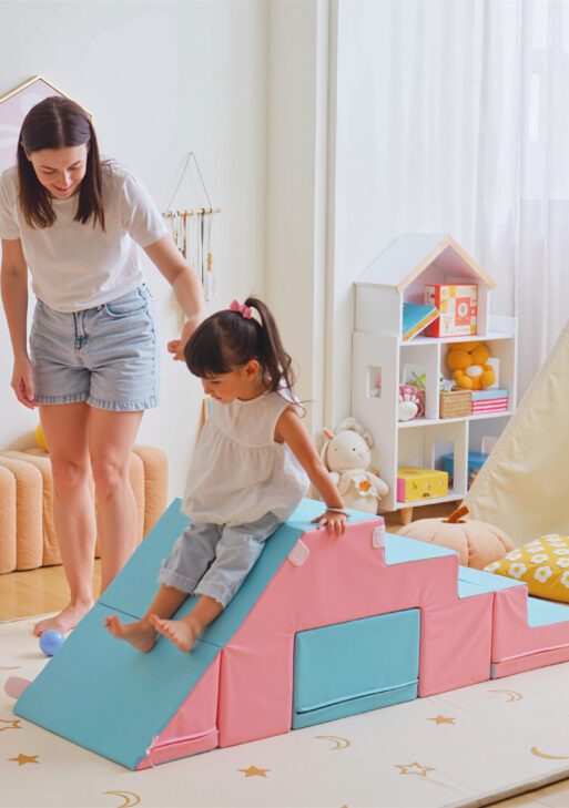 2 Piece Foam Climbing Toys for Toddlers 1-3 Years to Slide, Climb and Crawl, Multicolor