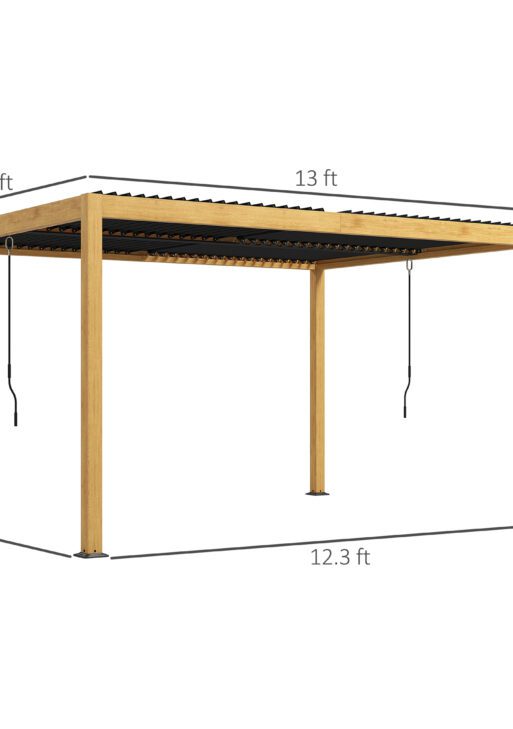 Aluminum Louvered Pergola with Adjustable Roof, 10' x 13' Hardtop Gazebo for Patio, Deck, Garden, Yard, Beach