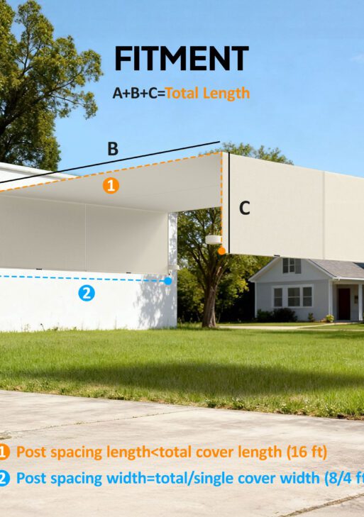 2 Pcs Pergola Replacement Canopy, UV Protection Pergola Shade Cover, Easy to Install, for 10 x 10ft Pergola, Cream White