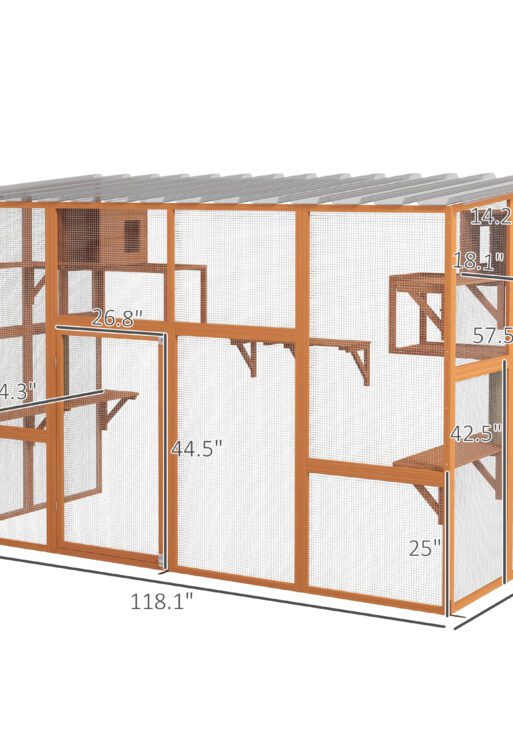Catio, Playground Cat Window Box Outside Enclosure W/ Scratching Post