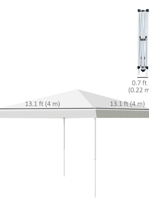 13' x 13' Pop Up Canopy Tent, Instant Sun Shelter, Tents for Parties, Height Adjustable for Outdoor, Garden, Patio, Parties, White