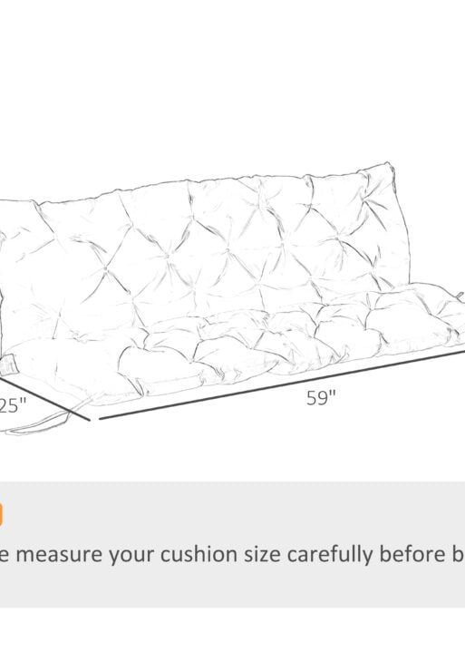 59" x 38" Tufted Bench Cushion for Outdoor Furniture, 3-Seater Replacement for Swing Chair, Patio Sofa/Couch, Wine Red