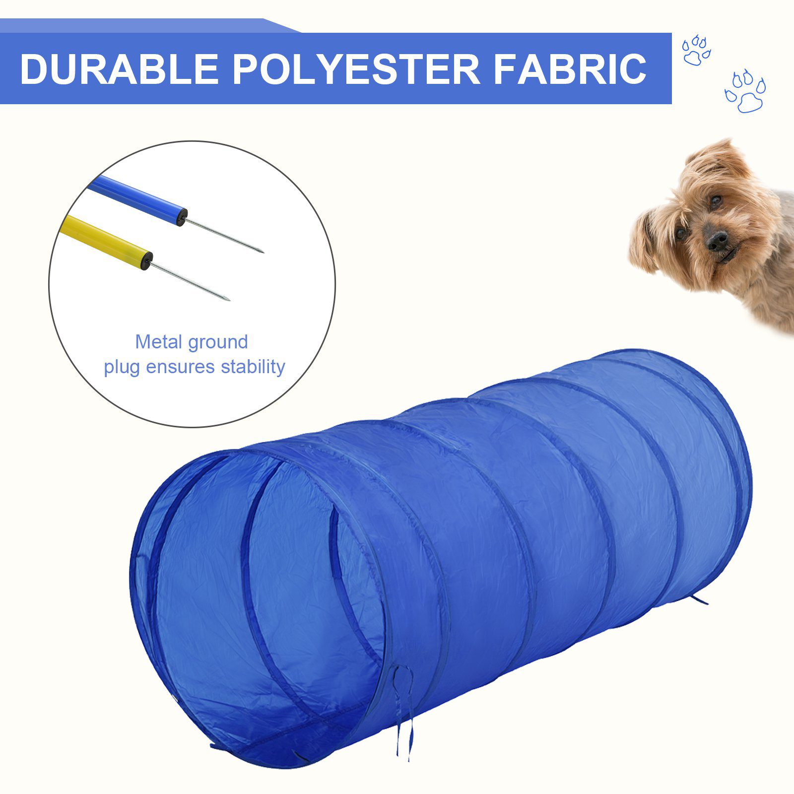 Competition Dog Agility Equipment Obstacle Course Set for Outdoor Backyard, Blue and Yellow - Image 3