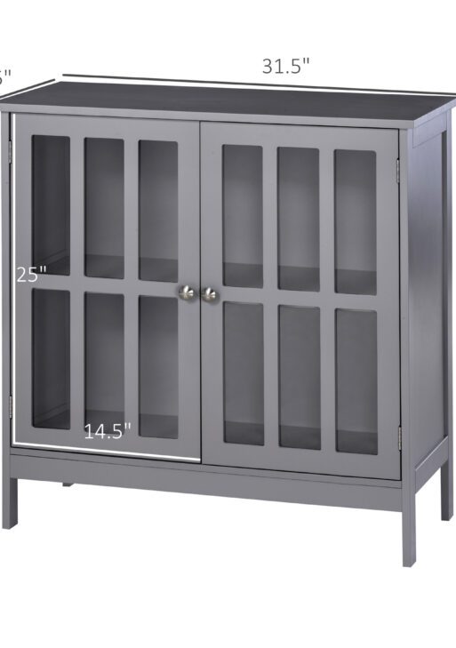 Sideboard Buffet, Storage Cabinet with 2 Doors, Credenza for Multifunction in Kitchen, Console, Living Room, Gray