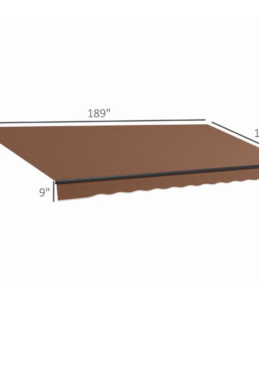 16' x 10' Retractable Awning, 280gsm UV Resistant Sunshade Shelter for Deck, Balcony, Yard, Brown