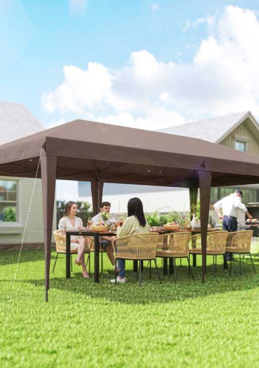 10' x 20' Pop Up Canopy Tent with 4 Sidewalls, Instant Gazebo with Carry Bag for Garden, Patio, Coffee