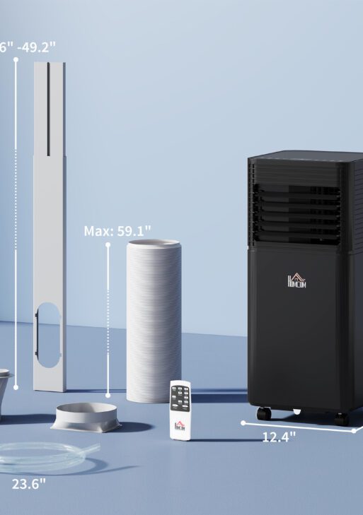 10000 BTU Portable Air Conditioner with Dehumidifier, Cooling Fan, Sleep, Remote, 24H Timer, Auto Off, Black