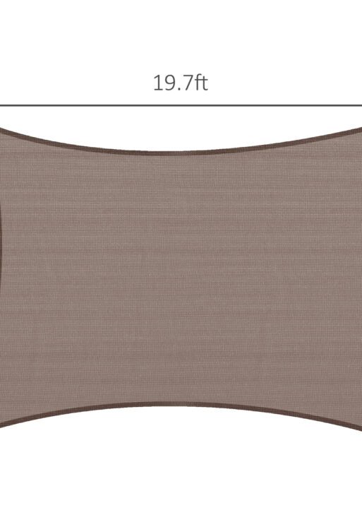 13' x 20' Sun Shade Sail Canopy Outdoor Shade Sail Cloth for Patio Deck Yard with D-Rings and Rope Included, Brown