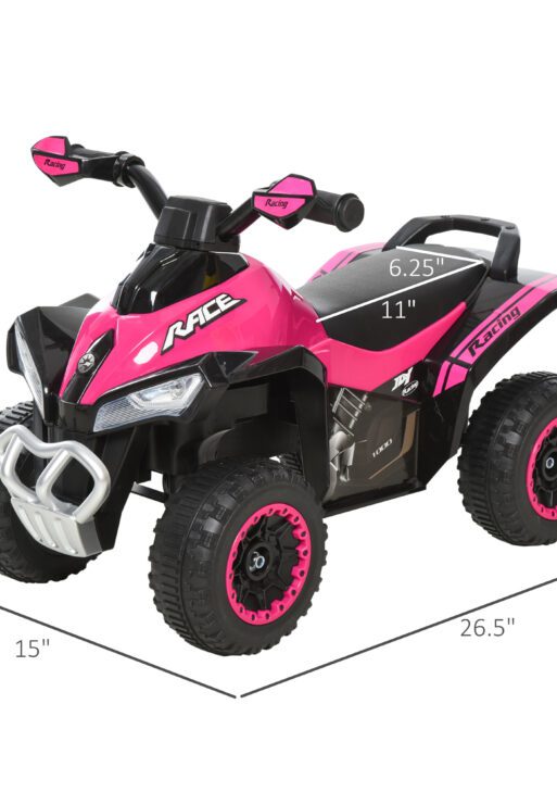 NO Power Kids Ride On Push Car, Ride Racer, Foot-to-floor Sliding Car, Walking ATV Toy with Music, Lights, for 1.5-3 Years Old, Pink