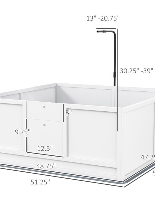 Whelping Box for Puppies with Pee Pad, Pig Rail, Adjustable Door for Small, Medium & Large Breed Dogs Birth, 49" x 48"