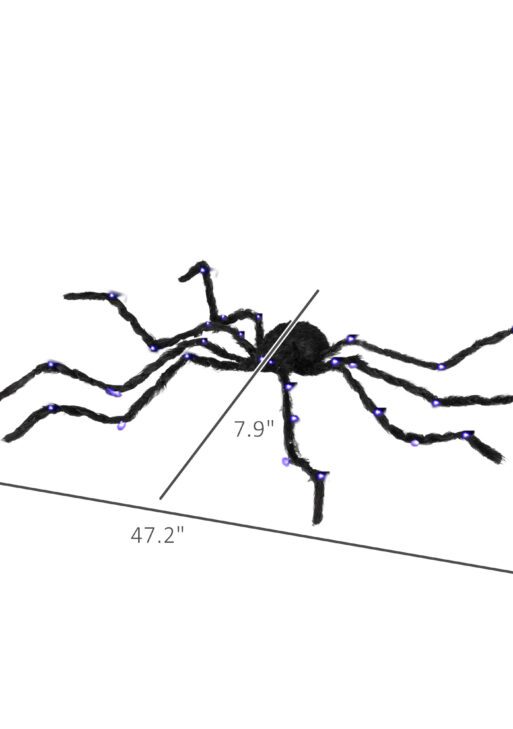 3.25" Halloween Prop Light-up Oversized Spider, Outdoor Halloween Decoration with Light Up Bendable Legs