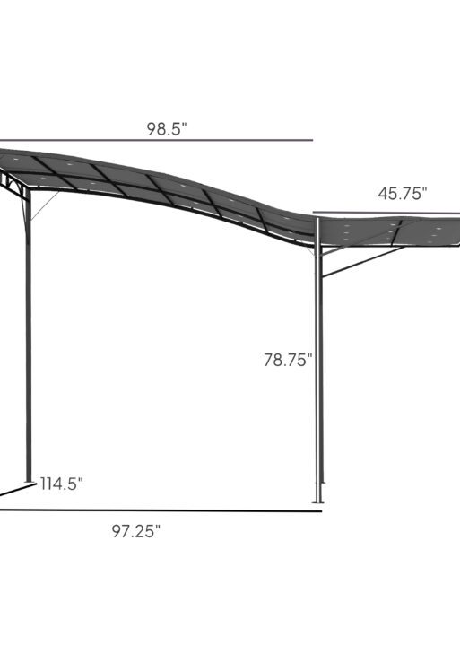 10' x 8' Outdoor Pergola and Patio Gazebo for Garden, Camper, Deck, Doors and Windows, Dark Gray