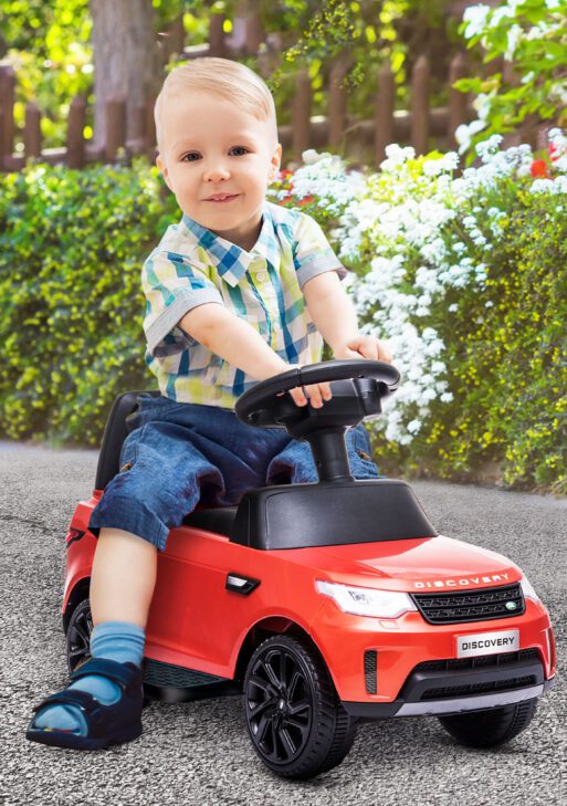 2 in 1 Land Rover Licensed 6V Ride on Car Sliding Car Battery Powered Electric Car w/ Headlights Music Horn, Red