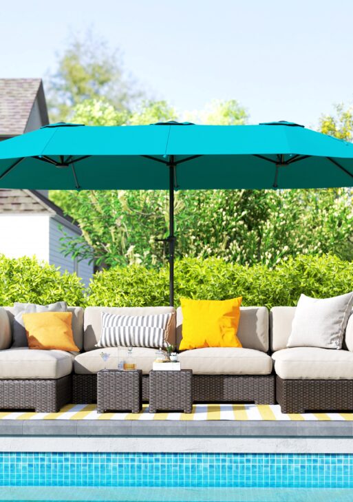 13 ft. Extra Large Patio Umbrella with Easy Crank Handle, Vents for Outdoor, Patio, UPF30+, Navy Blue