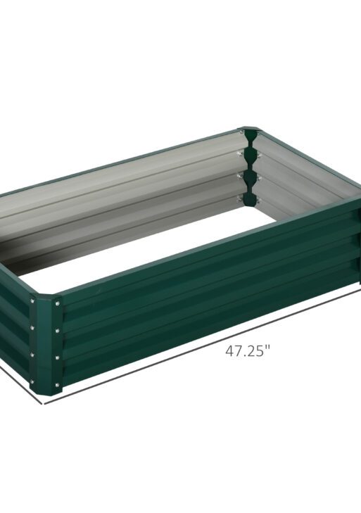 Galvanized Raised Garden Bed, 4' x 2' x 1' Metal Planter Box, for Growing Vegetables, Flowers, Herbs, Succulents, Green