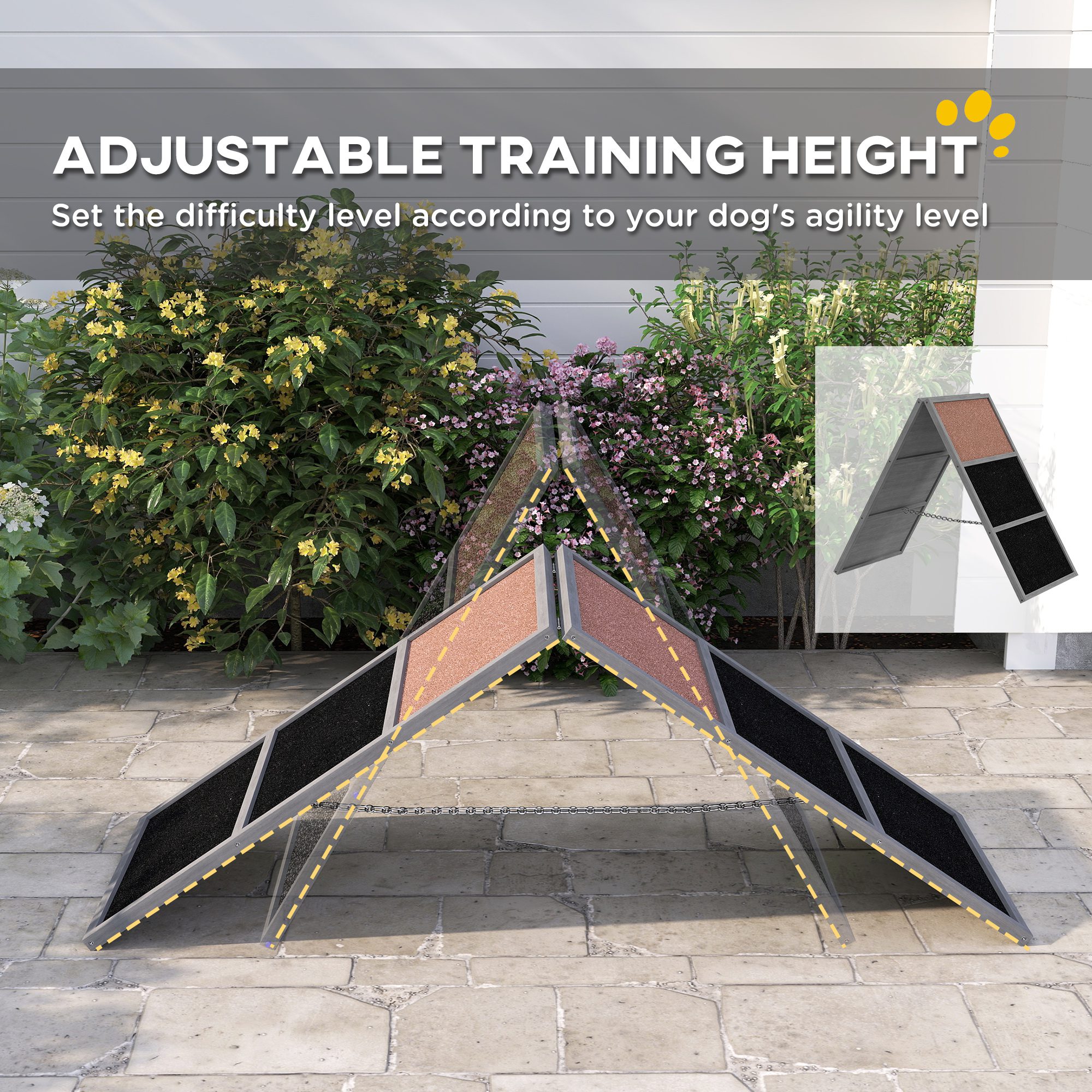 Dog Agility Equipment Ramp with Non-slip Surface, A-frame, Agility Equipment Ramp for All Breed Dogs, Gray - Image 2