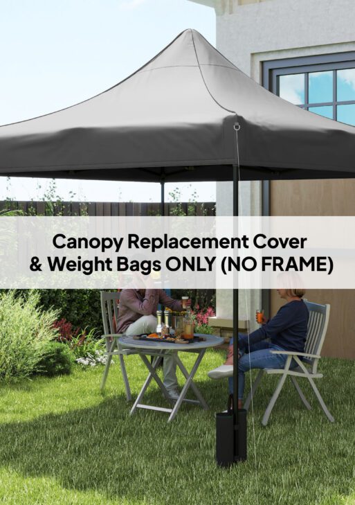 10' x 10' Replacement Canopy Top for Pop Up Canopy Tent with 4 Sand Bags, UPF50+ Protection, Dark Gray