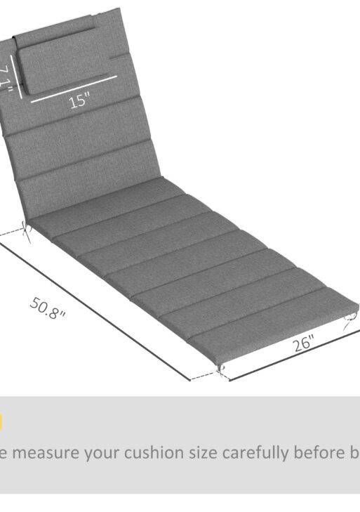 Foldable Chaise Lounge Cushion Set of 2, Outdoor Lounge Chair Cushion Set, UPF50+ 230gsm Olefin, 80" x 26" Charcoal Gray