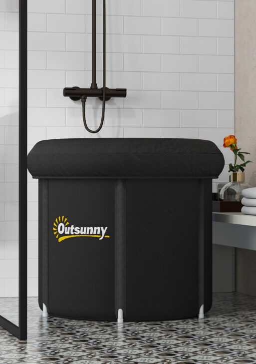 Cold Plunge Tub, Portable Ice Bath Cold Water Therapy Tub with Thermo Lid, for Athletes Recovery, Black