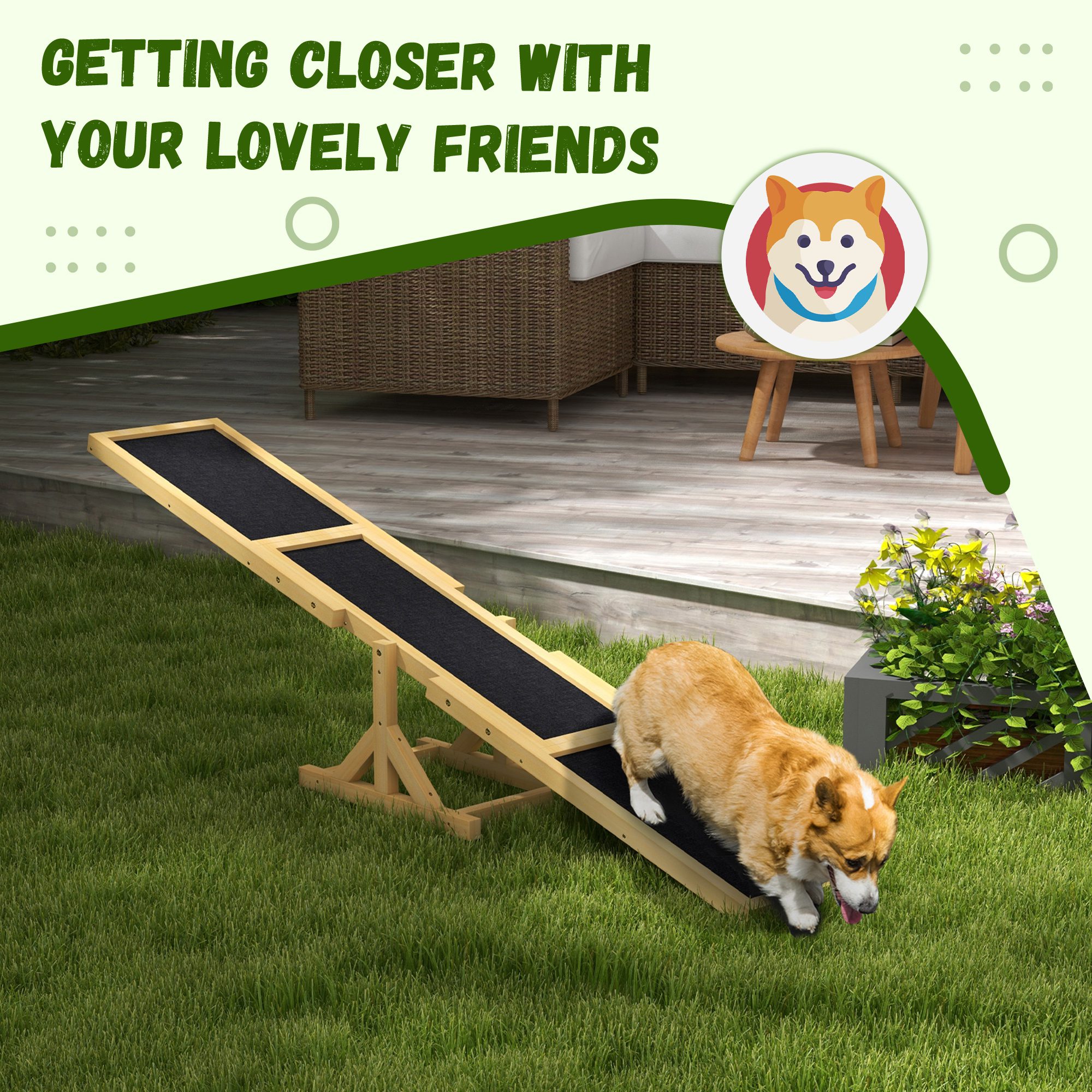 Wooden Dog Agility Seesaw for Training and Exercise, Yellow - Image 4