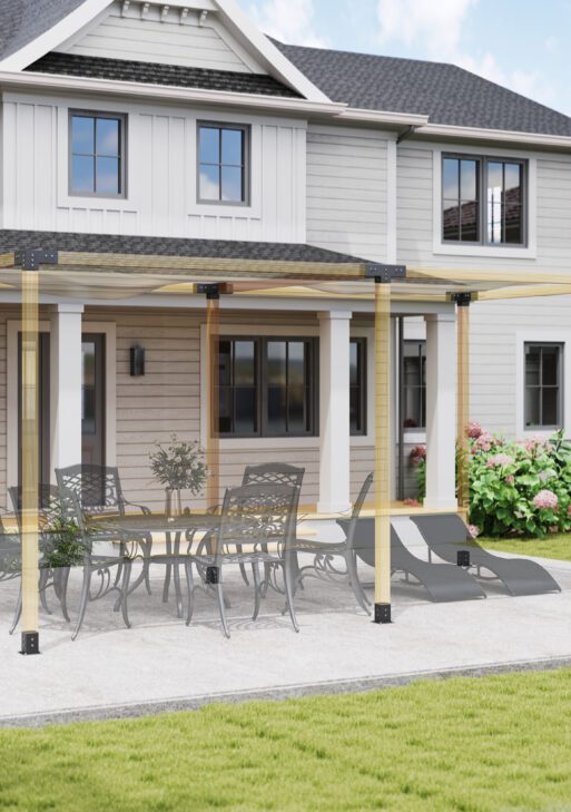 12PCS Pergola Kit, Pergola Brackets with 3-Way & 4-Way Corner Brackets for 4"x4" (Actual 3.6"x3.6") Lumber