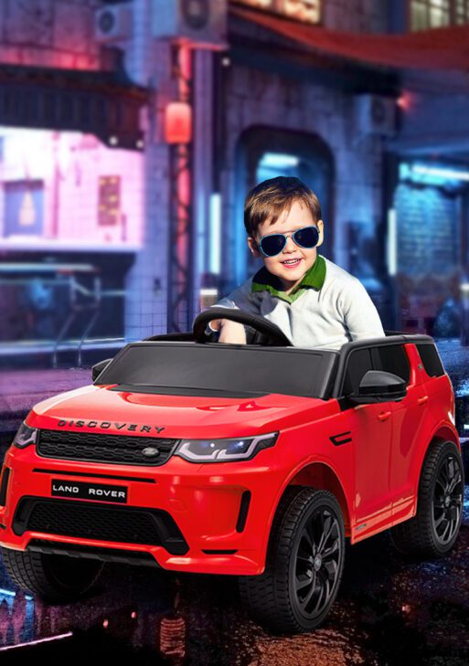 Land Rover Discovery Sport Licensed 12V Kids Ride on Car with Remote Control Soft Start, LED Lights, Red