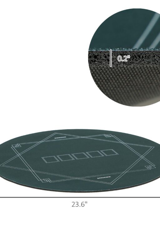 Poker Mat Texas Hold'em Poker Table Top with Non-Slip Bottom Dark Green