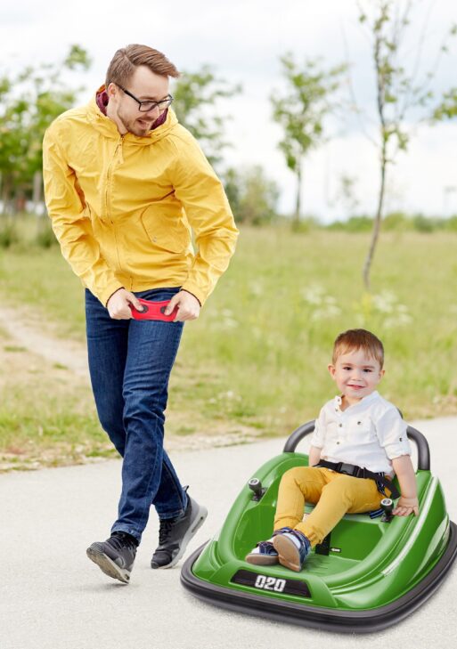 12V Kids Bumper Car Twins Motor, w/ Parent Remote Control, Lights, 360° Rotation