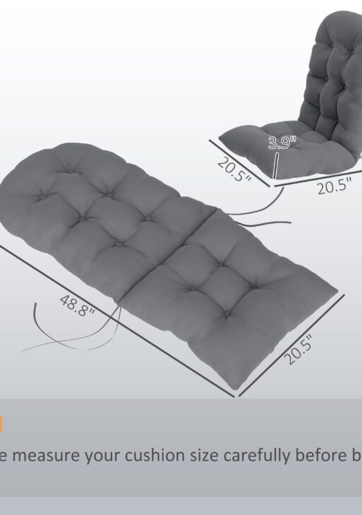 Adirondack Chair Cushions Set of 2, Tufted High Back Patio Non-Slip Cushions for Adirondack Chairs, Gray