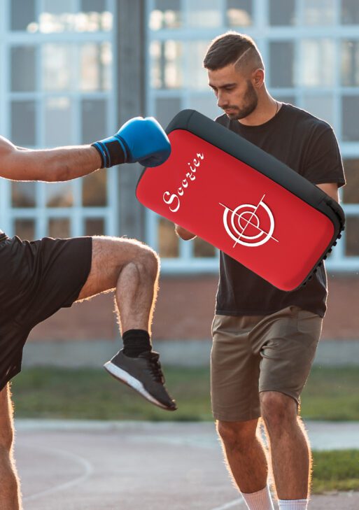 16.5 in Muay Thai Kick Shield Punching Pad, Kick Shield for Martial Arts, Karate, Kickboxing, MMA x 1 Unit, Red