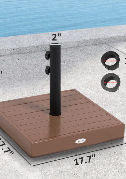 Patio Umbrella Base, 42 lbs. Concrete Heavy Duty Umbrella Base for 1.25/1.5" Poles, Coffee