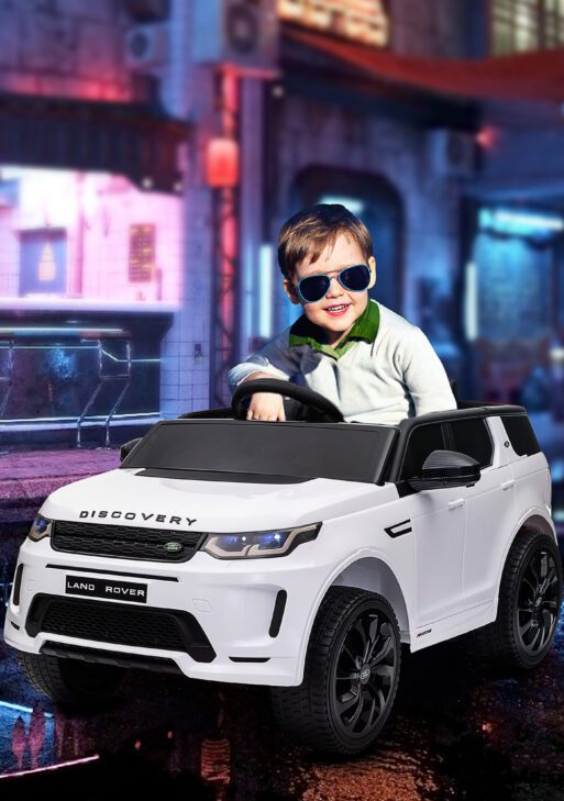 Land Rover Discovery Sport Licensed 12V Kids Ride on Car with Remote Control Soft Start, LED Lights, White