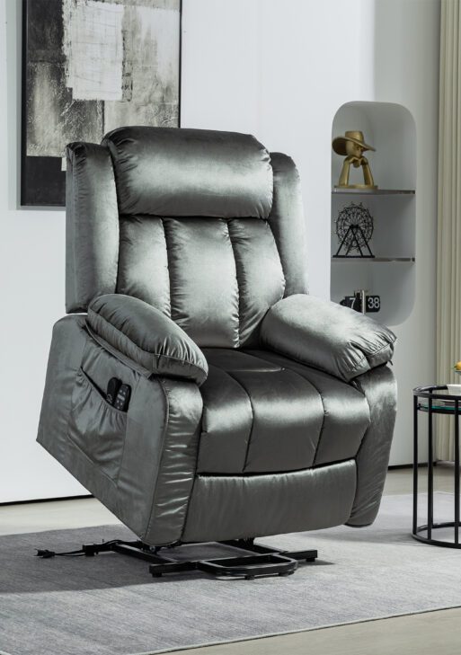 Power Lift Recliner Chair for Elderly, Electric Lift Chair with Massage and Heat, Remote Control, Gray