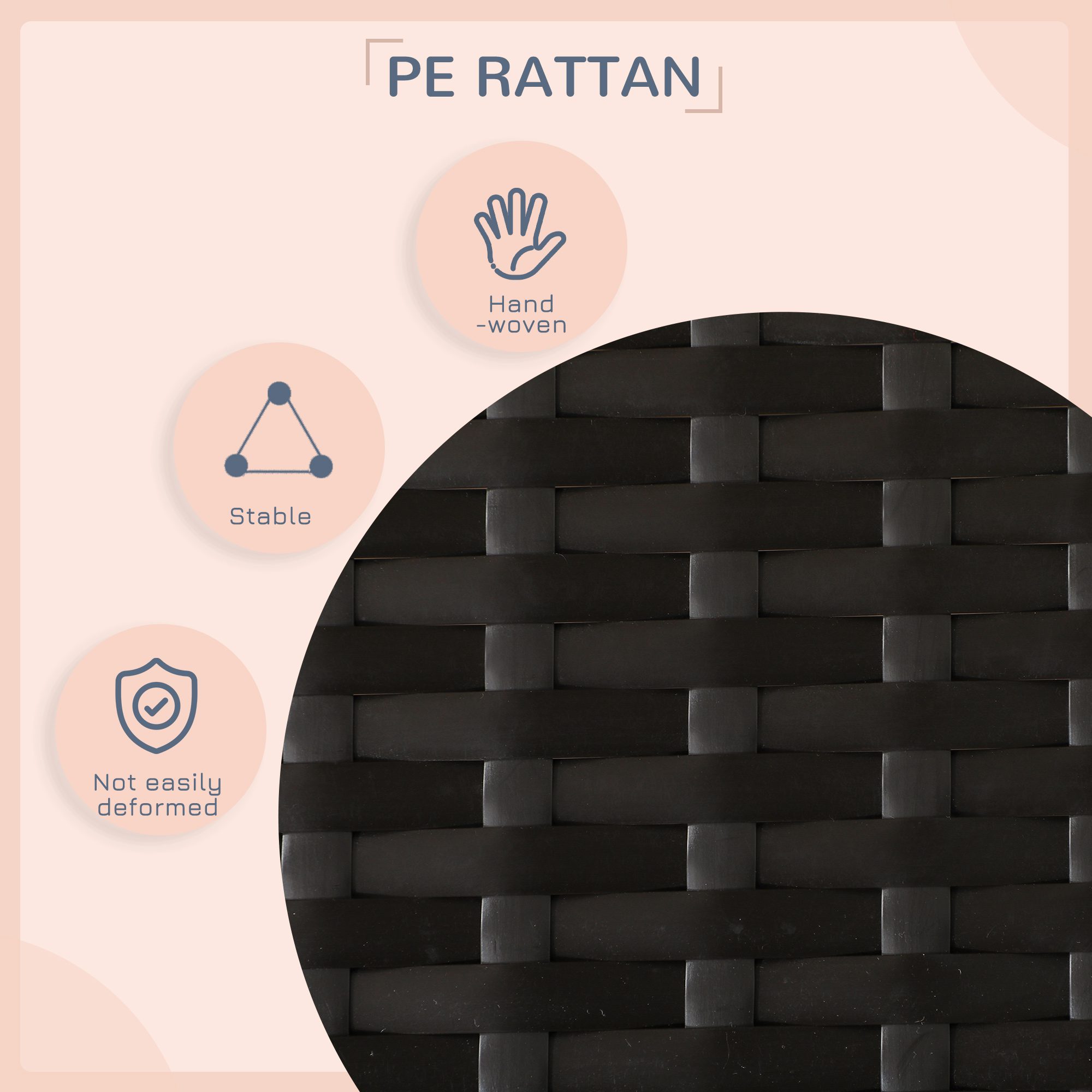 Outdoor Dog Shelter with Wheels, Portable Wicker Animal Shelter for Small and Medium Sized Dogs, Dark Brown - Image 3