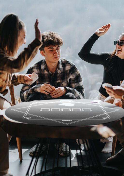 Poker Mat Texas Hold'em Poker Table Top with Non-Slip Bottom Black