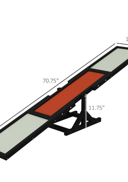 Wooden Dog Agility Seesaw for Training and Exercise, Black