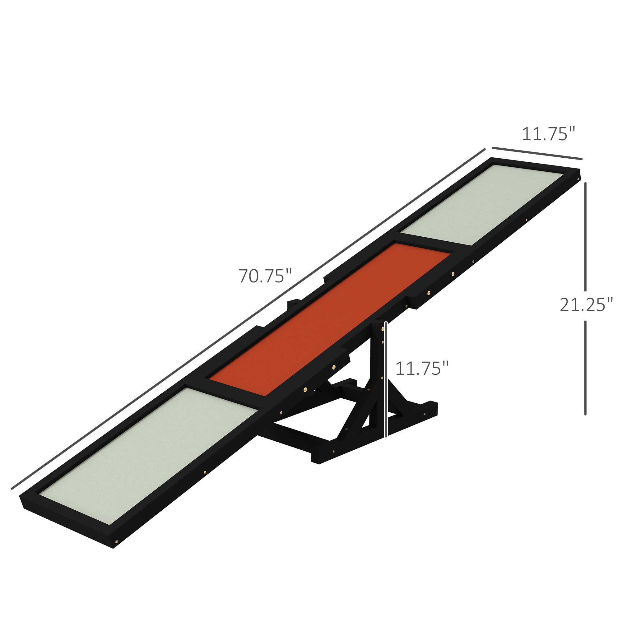 Wooden Dog Agility Seesaw for Training and Exercise, Black - Image 1