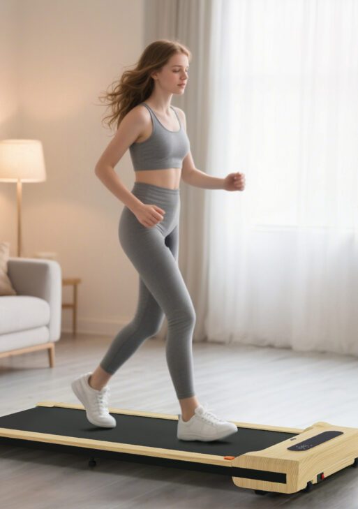 2.5HP Walking Pad, Under Desk Treadmill with Remote Control, Transport Wheels and LED Display for Home Gym Office
