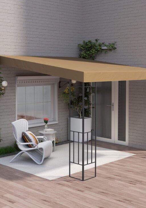 10' x 10' Outdoor Pergola Canopy, Metal Patio Canopy with Drainage Holes for Backyard, Garden, Coffee