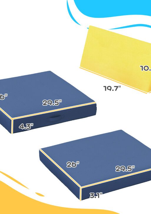 6 Pieces Foam Climbing Blocks for Toddlers with Washable Cover, Climb and Crawl, Blue