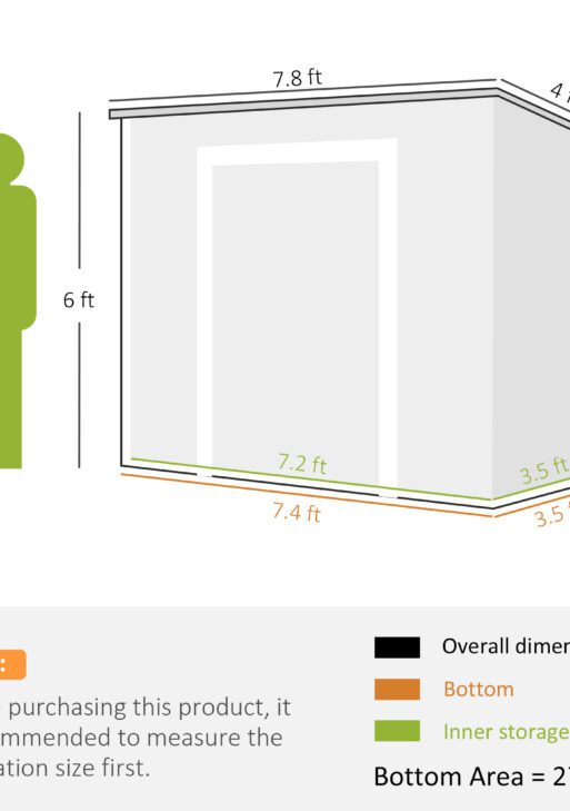 8' x 4' Plastic Outdoor Storage Shed with Floor, Window, Lockable Doors and Vents for Backyard Patio Lawn, Gray