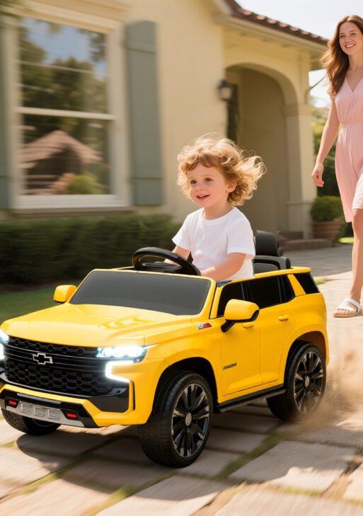 Electric Ride on Car 12V Kids Ride-on Toy, Yellow