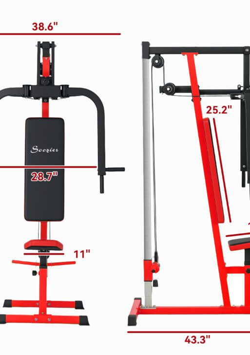 Chest Fly and Chest Press Machine for Back, Pectoral, Rear Deltoid and Shoulder Training, Red