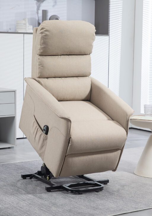 Power Lift Chair for Seniors, Electric Lift Recliner Chair with Remote Control, Side Pockets for Living Room, Beige