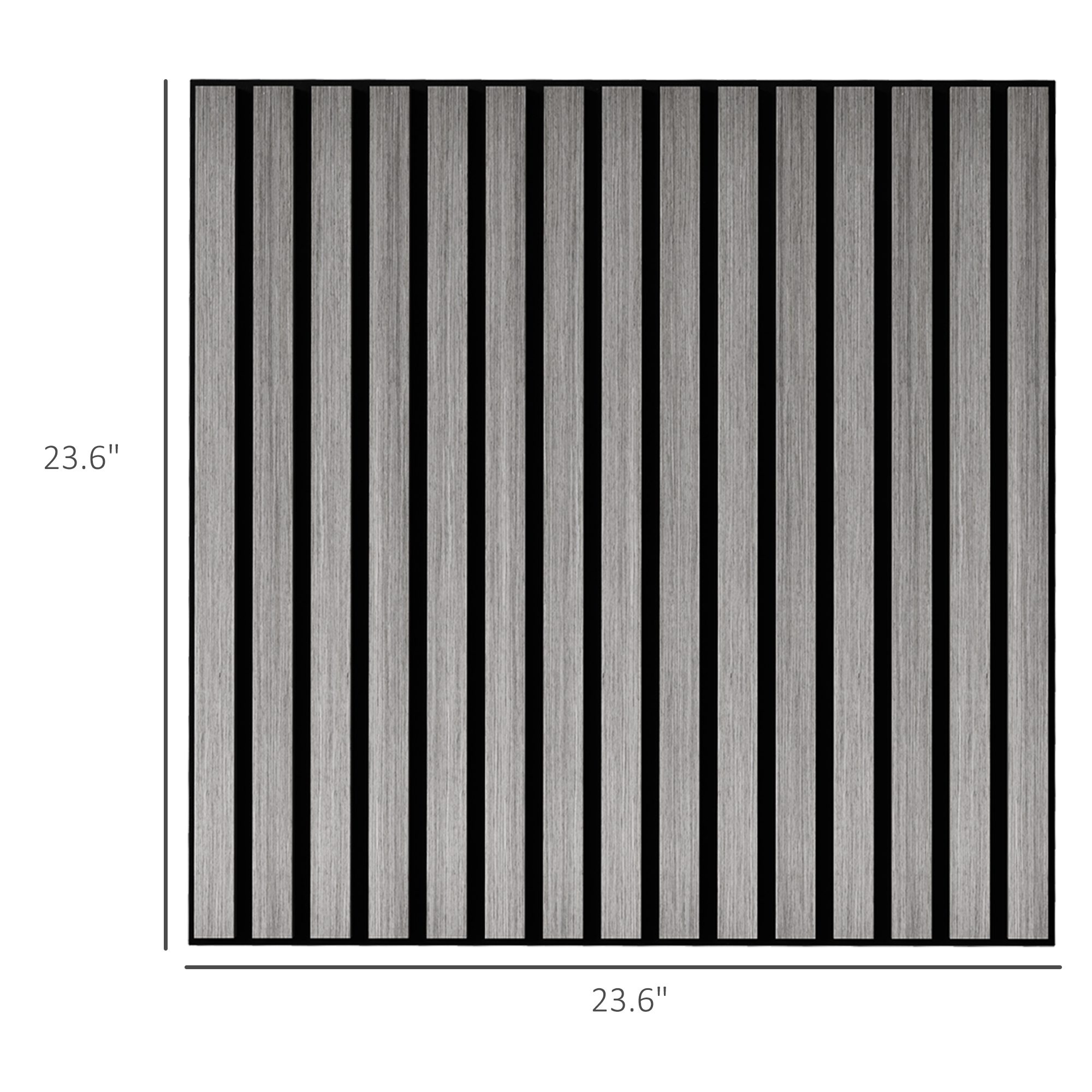 24"x24" Wood Panels for Wall, 4 Pack Acoustic Panels, Sound Absorbing Slat Wall For Interior Wall Decor, Home, Gray - Image 1