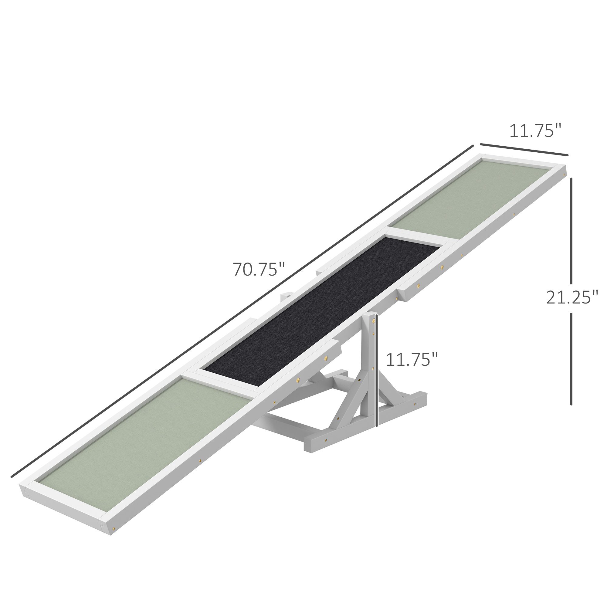 Wooden Dog Agility Seesaw for Training and Exercise, White - Image 1