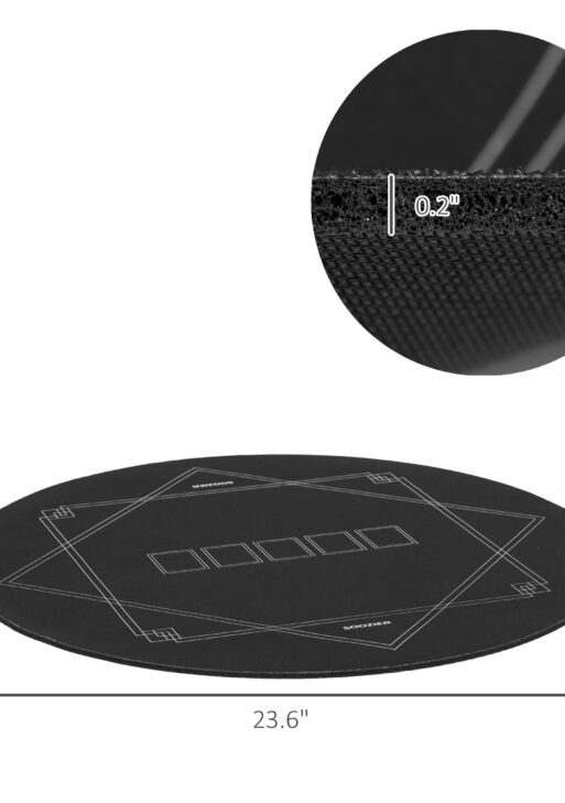 Poker Mat Texas Hold'em Poker Table Top with Non-Slip Bottom Black