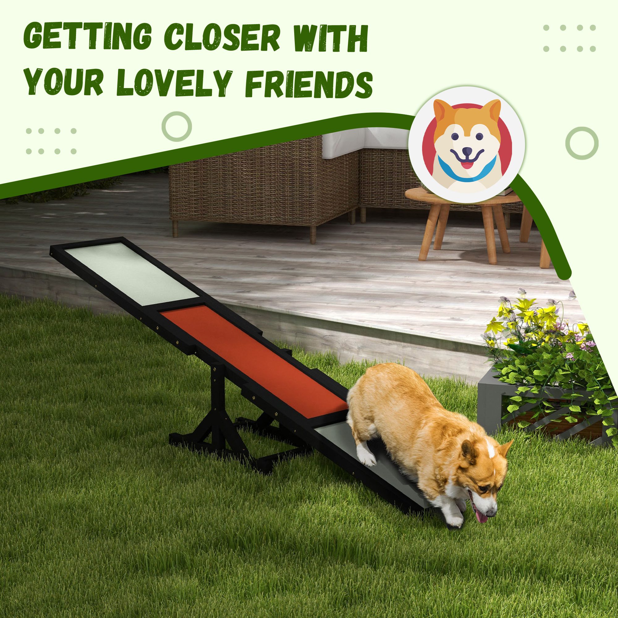 Wooden Dog Agility Seesaw for Training and Exercise, Black - Image 4