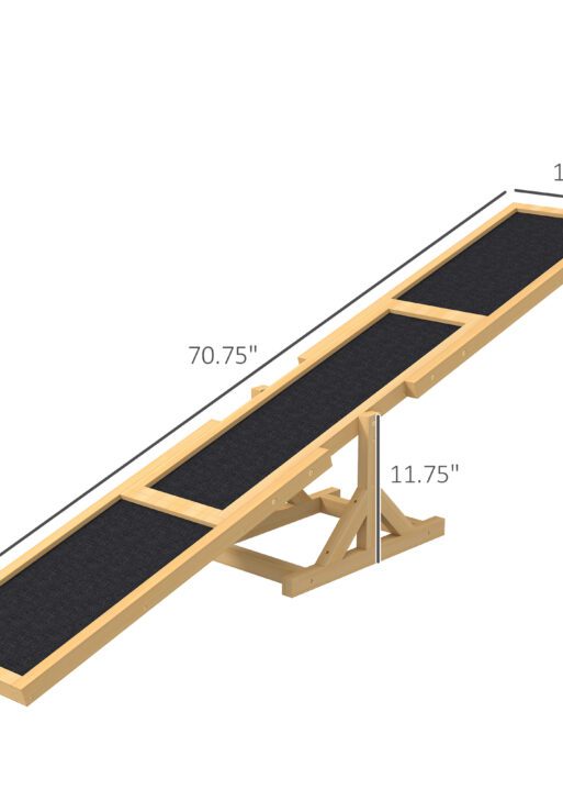 Wooden Dog Agility Seesaw for Training and Exercise, Yellow