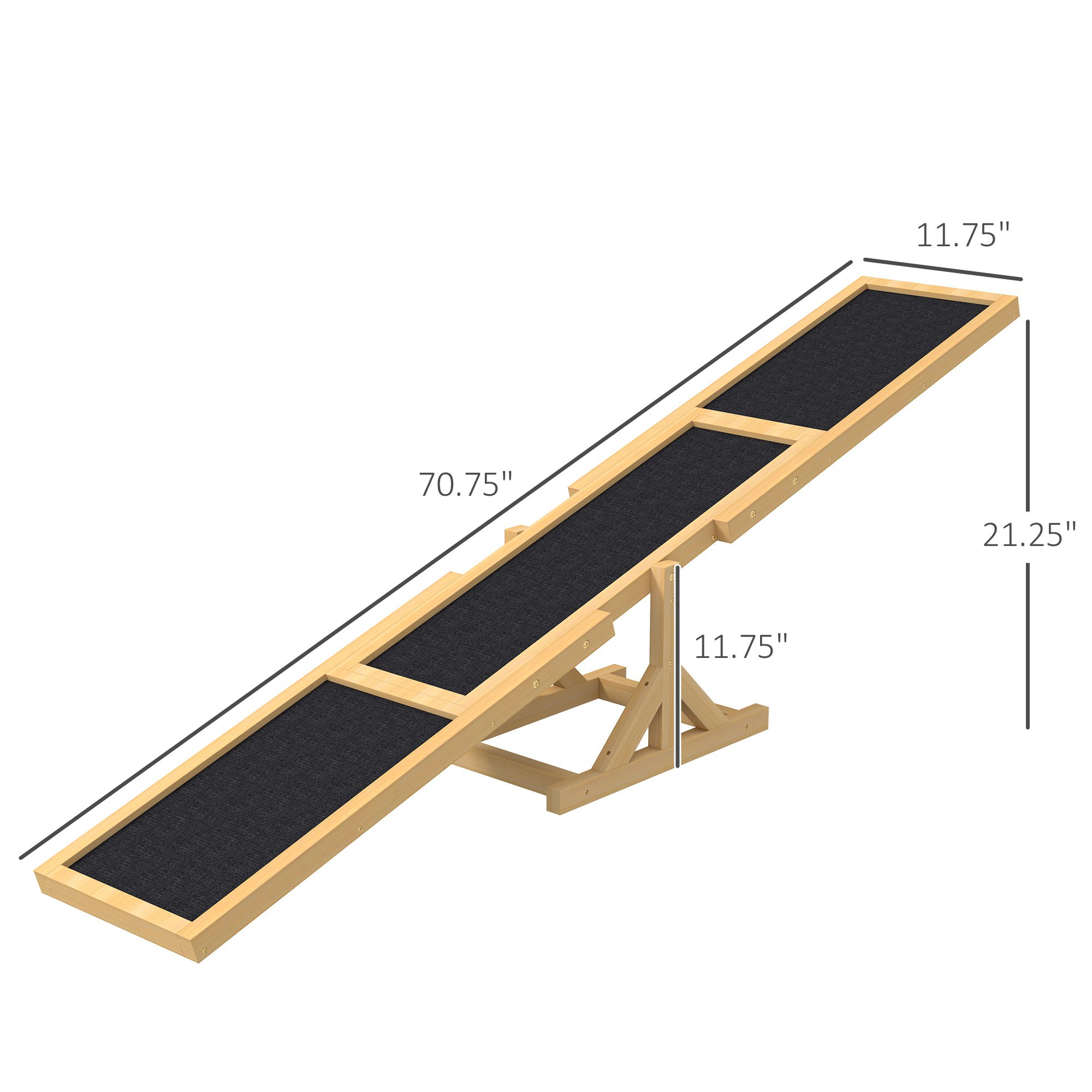 Wooden Dog Agility Seesaw for Training and Exercise, Yellow - Image 1